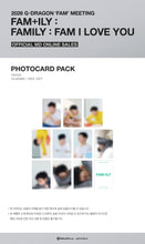 Load image into Gallery viewer, G-DRAGON 2026 'FAM' MEETING 'FAM+ILY : FAMILY : FAM I LOVE YOU' Official MD - Photocard Pack