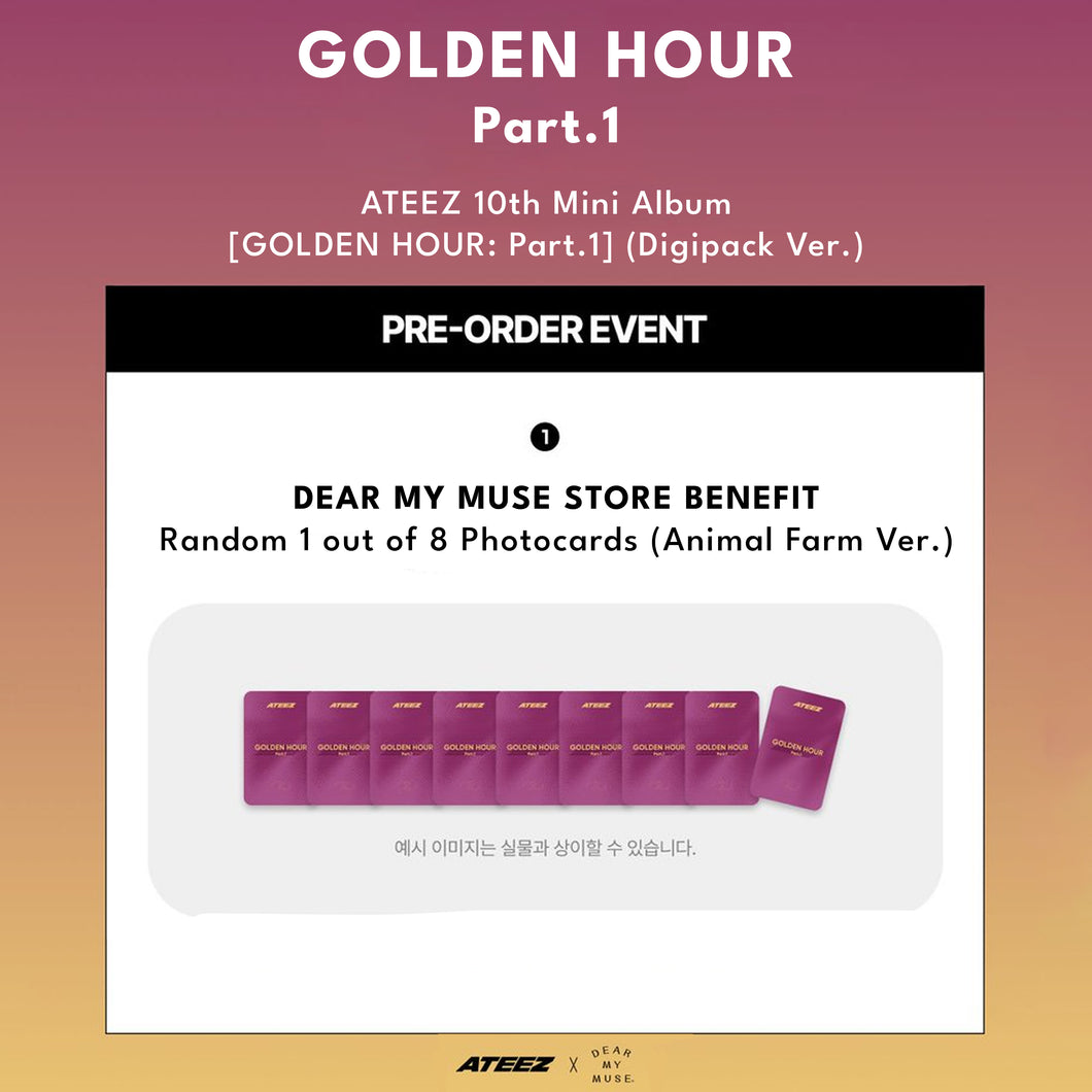 [PREORDER] ATEEZ 10th Mini Album 'GOLDEN HOUR : Part.1' (Digipack Ver.) + DearMyMuse Benefit