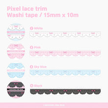 Load image into Gallery viewer, Shocking Pink Rose Washi Tape - Pixel Lace Trim