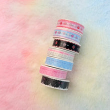 Load image into Gallery viewer, Shocking Pink Rose Washi Tape - Pixel Lace Trim