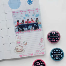 Load image into Gallery viewer, Shocking Pink Rose Kiss Cut Sticker Tape - Bubble Heart Pixel