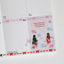 Load image into Gallery viewer, Shocking Pink Rose Kiss Cut Sticker Tape - Bubble Heart Pixel