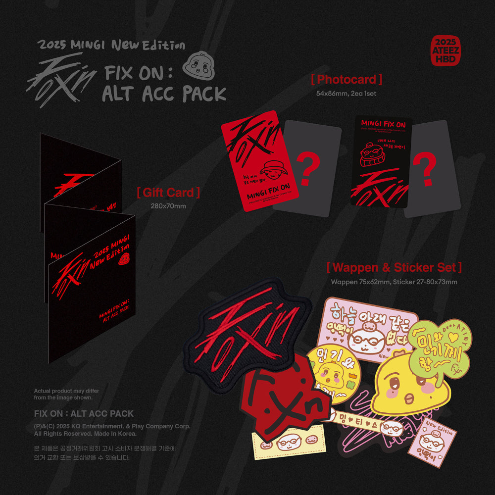 ATEEZ MINGI BIRTHDAY MD - FIX ON:ALT ACC PACK – K-POP BAZAAR