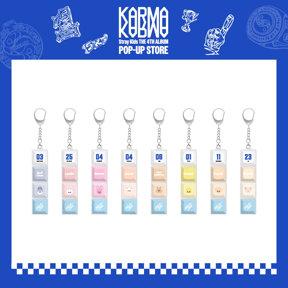 [PREORDER] Stray Kids 'KARMA' POPUP STORE Official MD  - SKZOO Keycap Keyring
