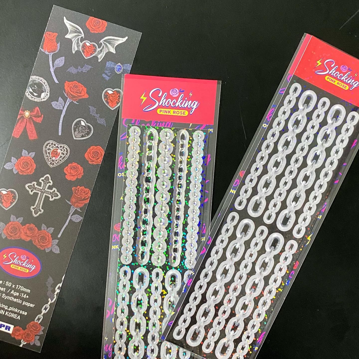 Soching Sticker Shocking Pink Rose Sticker - Silver Chain – K-POP BAZAAR