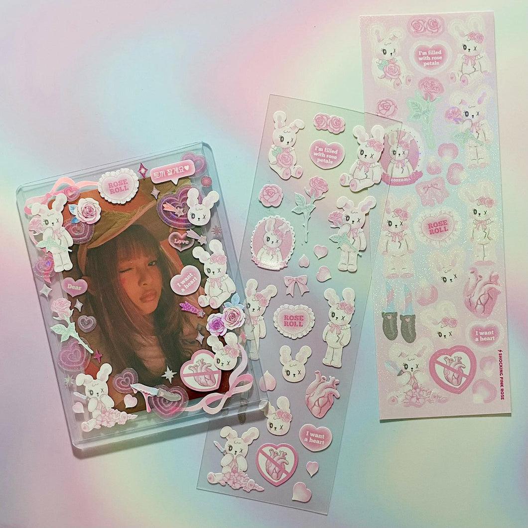 Shocking Pink Rose Sticker - Roseroll – K-POP BAZAAR