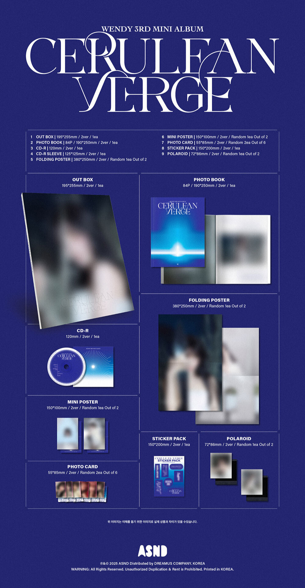 [PREORDER] WENDY 3rd Mini Album 'Cerulean Verge' (Photo Book Ver.)