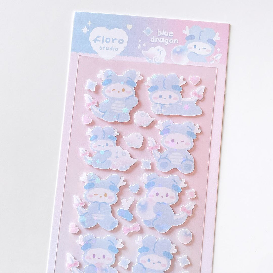 Floro Sticker - Blue Dragon
