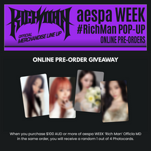Load image into Gallery viewer, [PREORDER] aespa WEEK &#39;Rich Man&#39; Official MD - Random Trading Card Set
