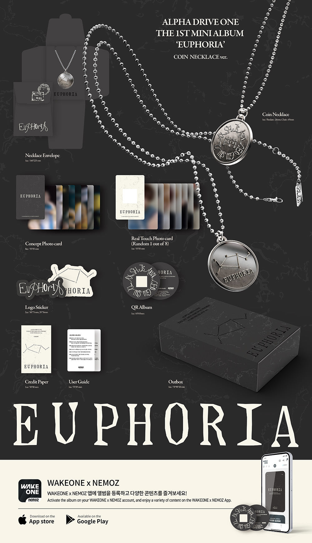 ALPHA DRIVE ONE 1st Mini Album 'EUPHORIA' (COIN NECKLACE Ver