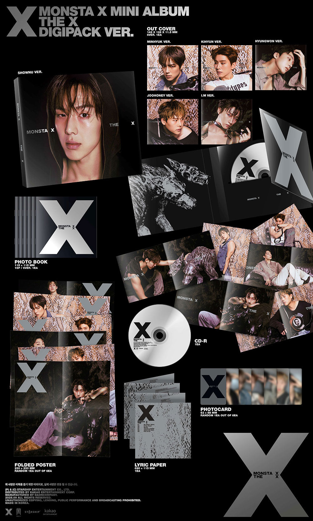 MONSTA X 13th Mini Album 'THE X' (Digipack Ver. / Limited Edition