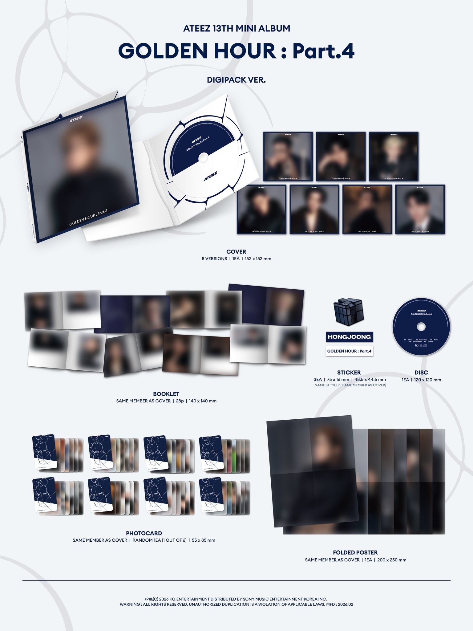 : HOUR GOLDEN - ATEEZ Digipack特典トレカ④ hello82 UK ATEEZソンファ Part.1 hello82.shop – (Digipak) Exclusive UK - K-POP・アジア