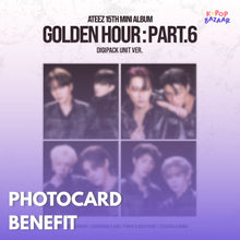 Load image into Gallery viewer, [PREORDER] ATEEZ 15th Mini Album 'GOLDEN HOUR : Part.6' (Digipack Unit Ver.) + Store Benefit
