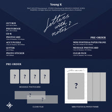 Load image into Gallery viewer, Young K (DAY6) - &#39;Letters with notes&#39; Album
