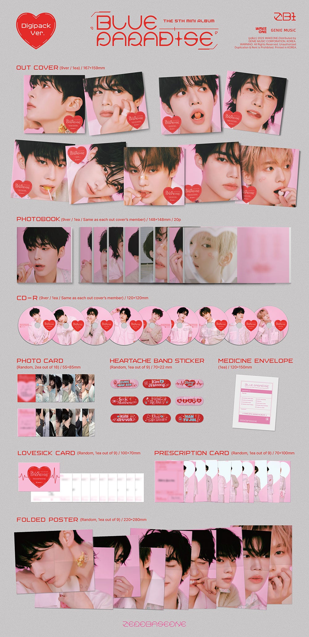 ZEROBASEONE 5th Mini Album 'BLUE PARADISE' (Digipack Ver.) – K-POP