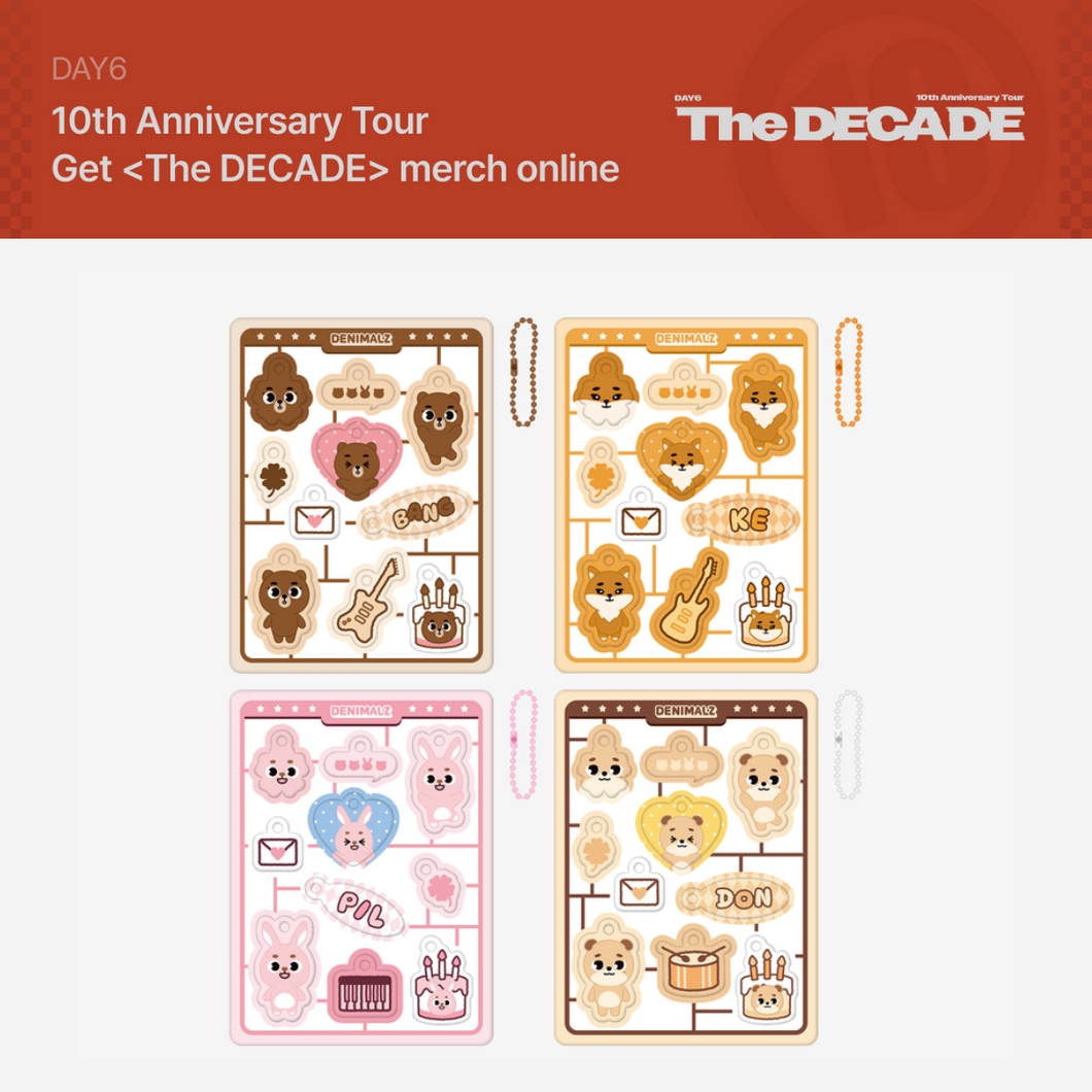 [PREORDER] DAY6 10th Anniversary Tour 'The DECADE' Official MD - DENIMALZ SECRET SOFT KEYRING KIT