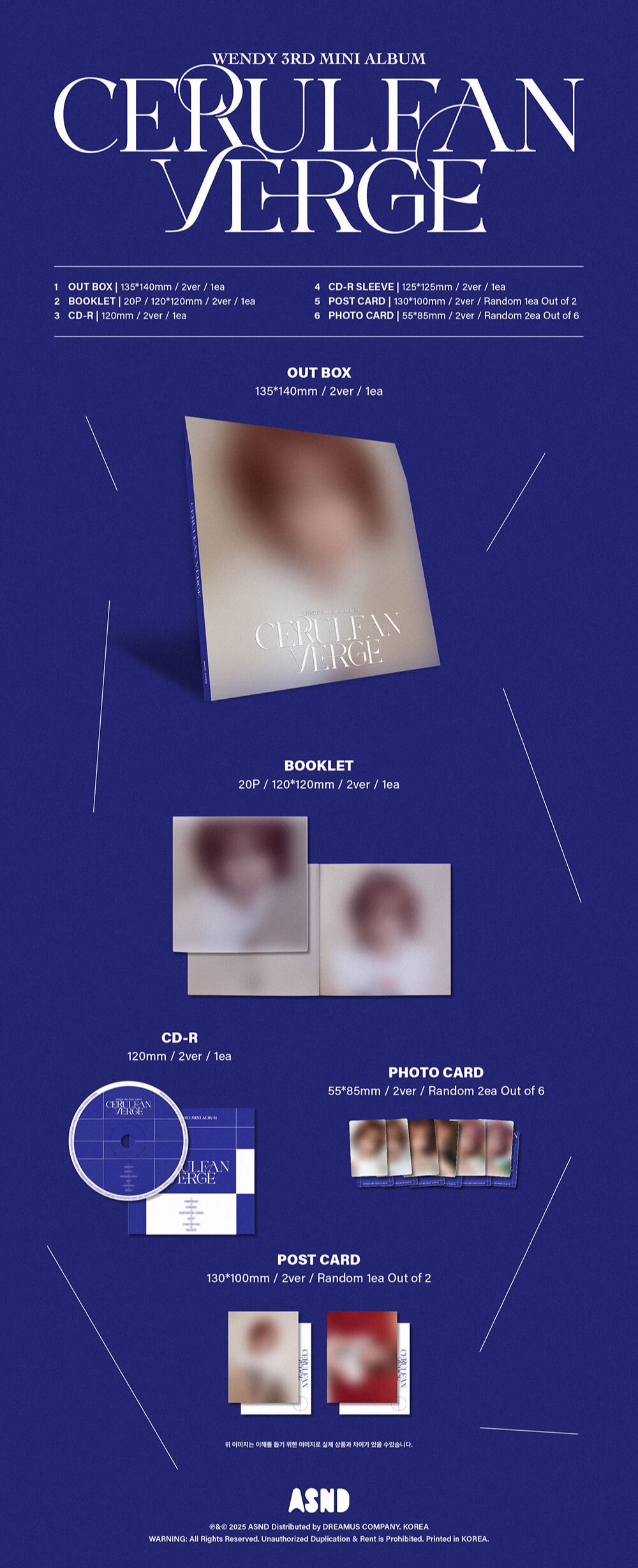 [PREORDER] WENDY 3rd Mini Album 'Cerulean Verge' (Digipack Ver.)