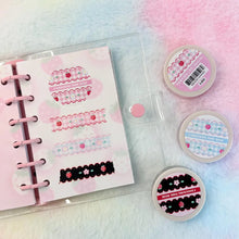 Load image into Gallery viewer, Shocking Pink Rose Washi Tape - Pixel Strawberry Lace
