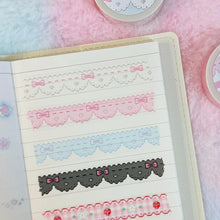 Load image into Gallery viewer, Shocking Pink Rose Washi Tape - Pixel Lace Trim
