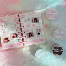 Load image into Gallery viewer, Shocking Pink Rose Washi Tape - Pixel Lace Trim
