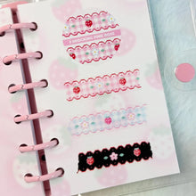 Load image into Gallery viewer, Shocking Pink Rose Washi Tape - Pixel Strawberry Lace
