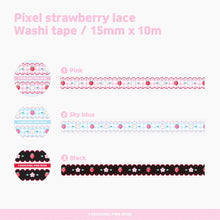 Load image into Gallery viewer, Shocking Pink Rose Washi Tape - Pixel Strawberry Lace
