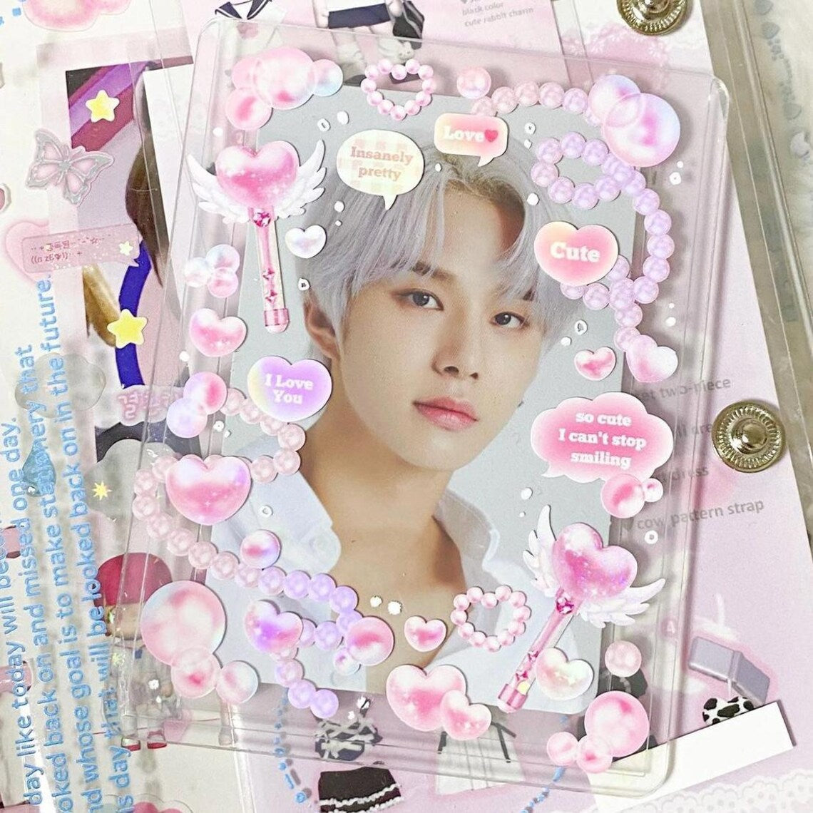 Soching Sticker Shocking Pink Rose Sticker - Pearl Chain – K-POP BAZAAR