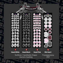 Load image into Gallery viewer, Shocking Pink Rose Sticker - Skeleton Head
