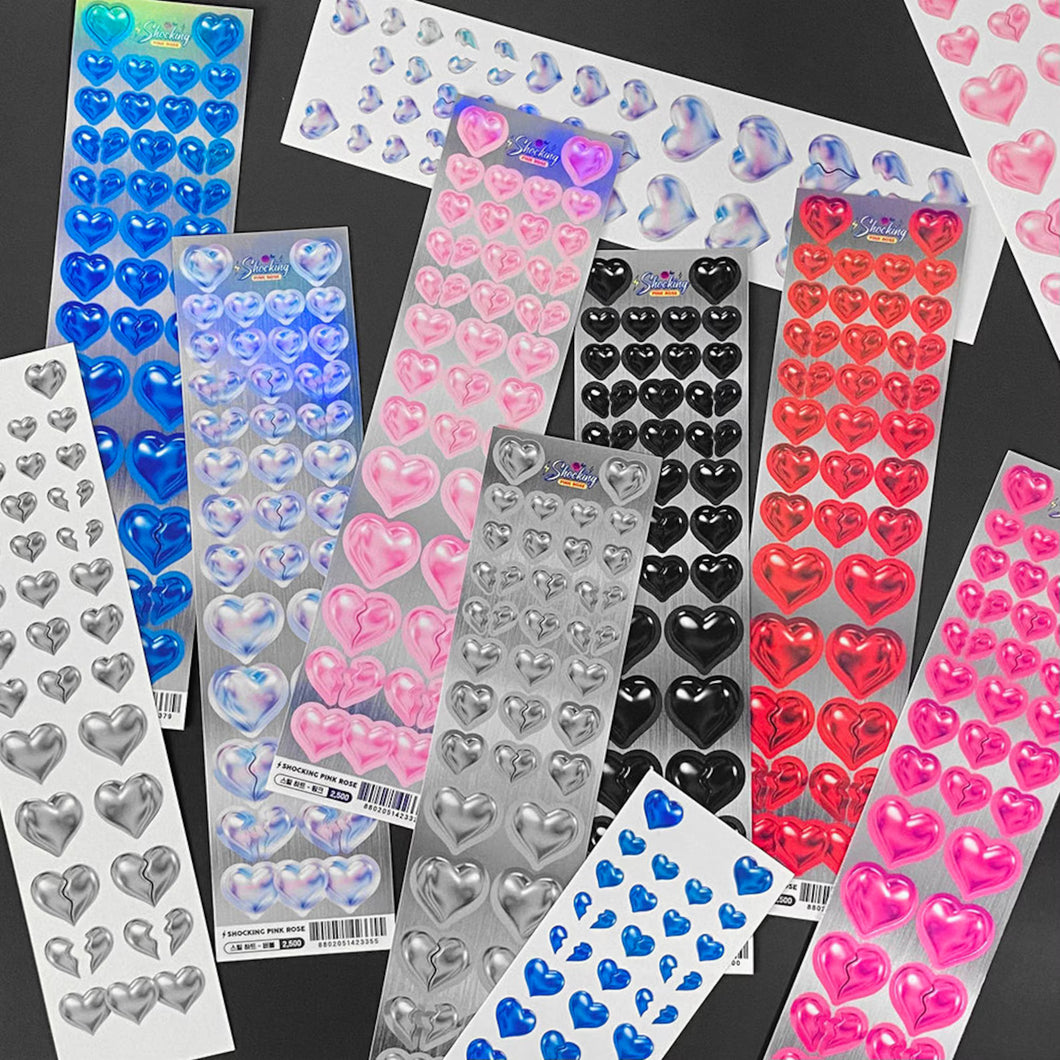 Shocking Pink Rose Sticker - Steel Heart