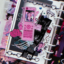 Load image into Gallery viewer, Shocking Pink Rose Sticker - Heart Chain
