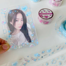 Load image into Gallery viewer, Shocking Pink Rose Kiss Cut Sticker Tape - Bubble Heart Pixel
