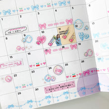 Load image into Gallery viewer, Shocking Pink Rose Kiss Cut Sticker Tape - Bubble Heart Pixel
