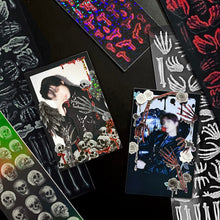 Load image into Gallery viewer, Shocking Pink Rose Sticker - Skeleton Hands
