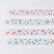 Load image into Gallery viewer, Shocking Pink Rose Kiss Cut Sticker Tape - Bubble Heart Pixel
