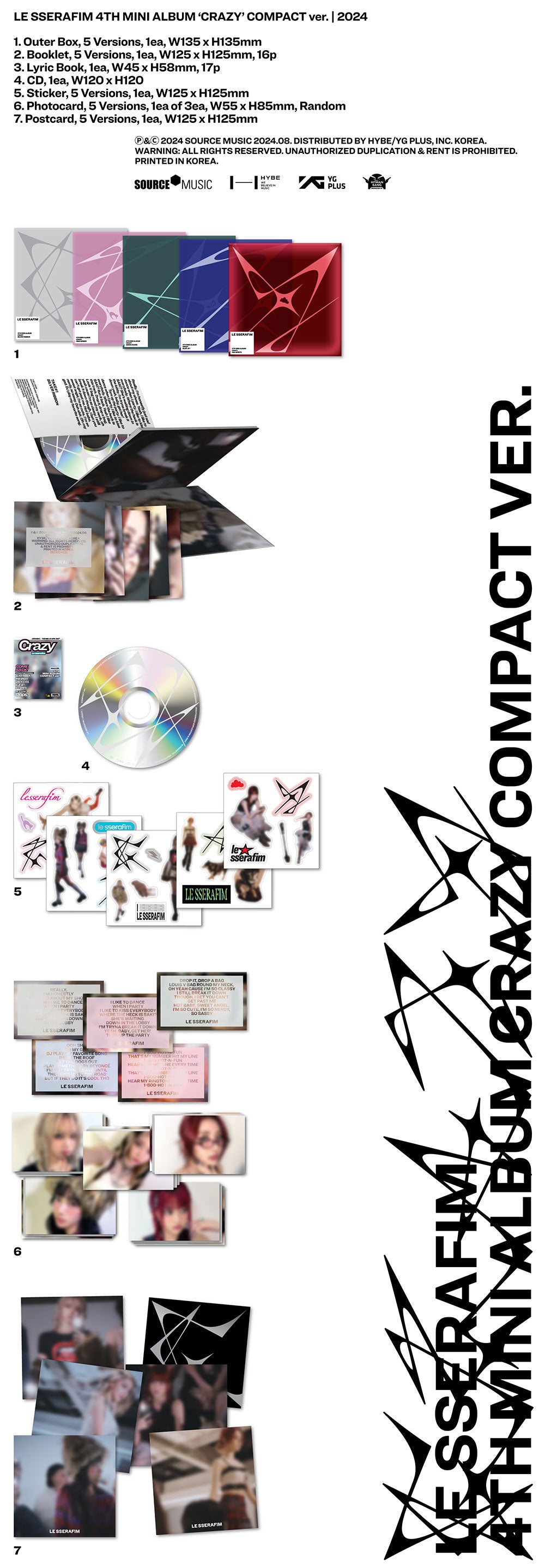 LE SSERAFIM 4th Mini Album 'CRAZY' (Compact Ver.) – K-POP BAZAAR