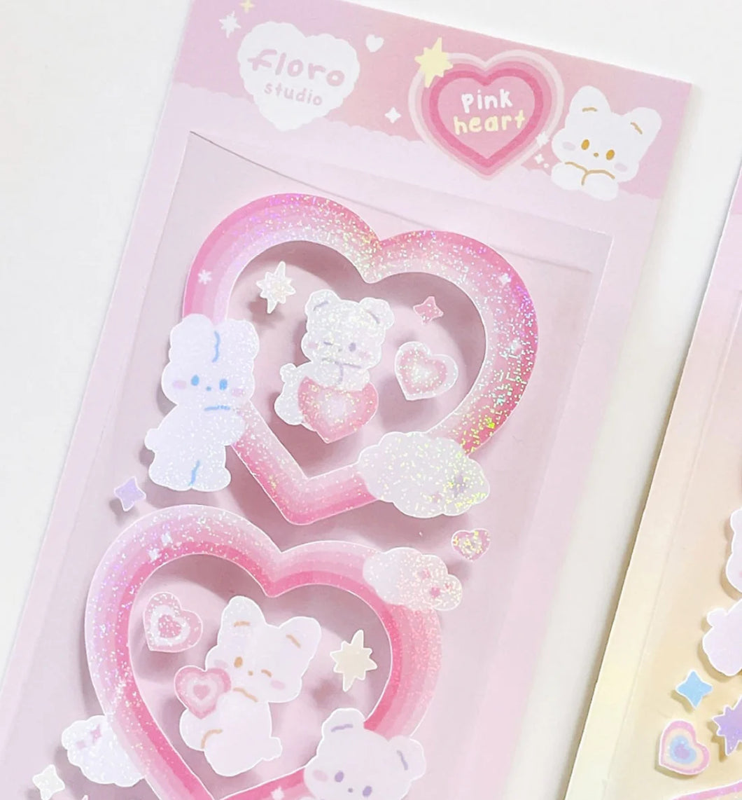 Floro Sticker - Pink Heart