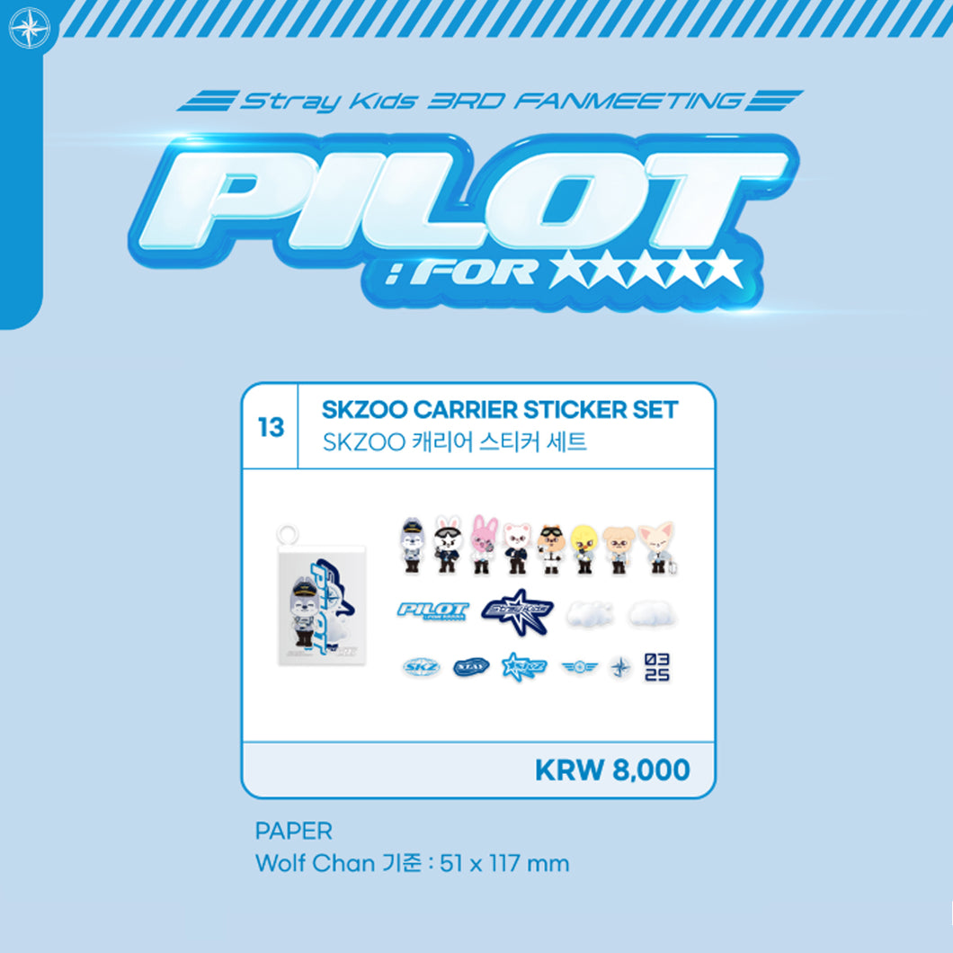 Stray Kids 3RD FANMEETING 'PILOT : FOR ★★★★★' MD - SKZOO CARRIER STICKER SET