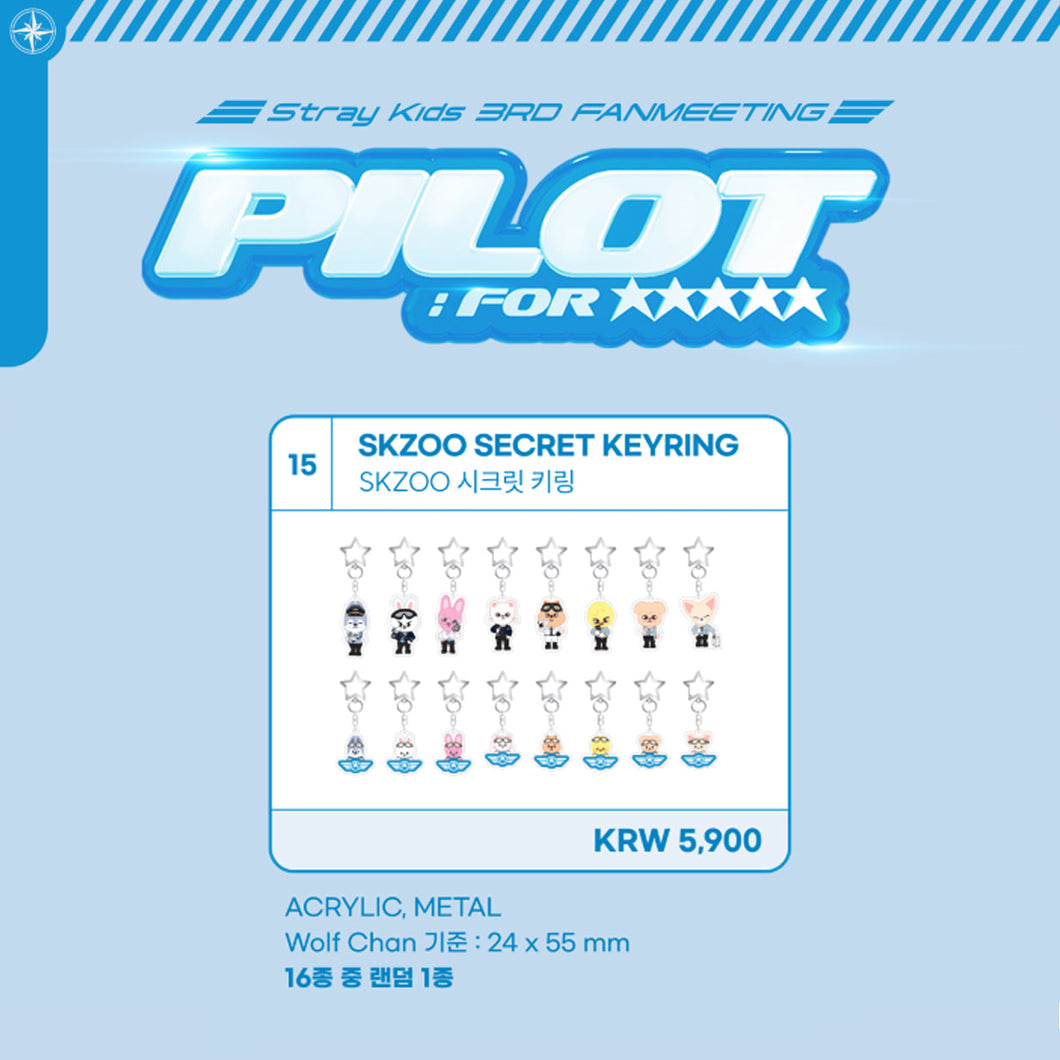 Stray Kids 3RD FANMEETING 'PILOT : FOR ★★★★★' MD - SKZOO SECRET KEYRING