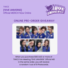 Load image into Gallery viewer, TWICE Fan Meeting &#39;10VE UNIVERSE&#39; Official MD - Lovely Photocard Sleeve
