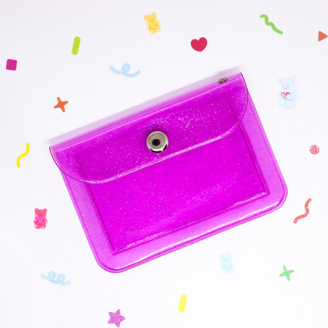 Clear Glitter Card Holder